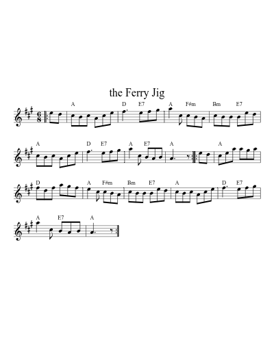 the Ferry Jig (Version 3) sheet music preview