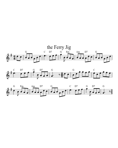 the Ferry Jig (Version 7) sheet music preview