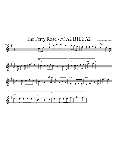 The Ferry Road - A1A2 B1B2 A2 sheet music preview