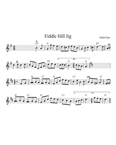 Fiddle Hill Jig (Version 4) sheet music preview