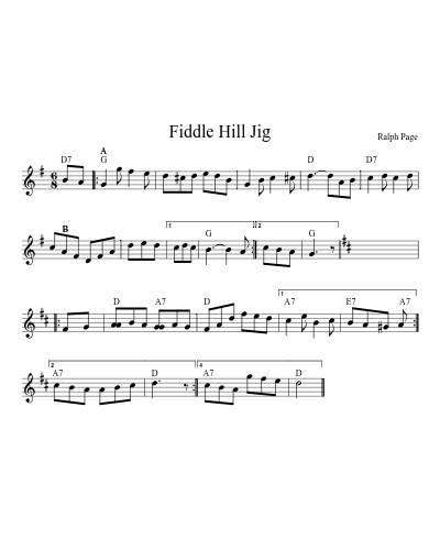 Fiddle Hill Jig (Version 19) sheet music preview