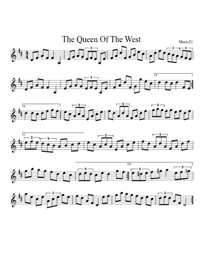 The Queen Of The West sheet music preview