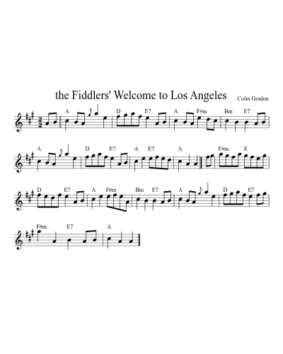 the Fiddlers' Welcome to Los Angeles (Version 4) sheet music preview