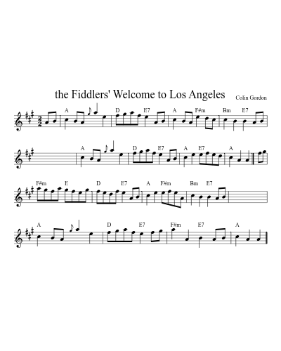 the Fiddlers' Welcome to Los Angeles (Version 5) sheet music preview