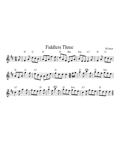 How to Play Fiddlers Three (Version 3) by B.Guest — Free Sheet Music ...