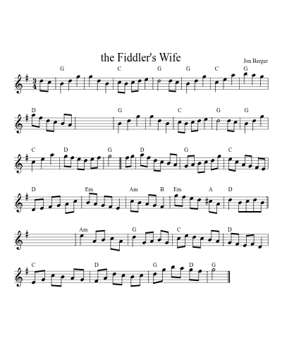 the Fiddler's Wife sheet music preview