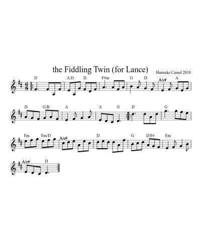 the Fiddling Twin (for Lance) sheet music preview