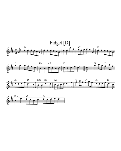 How to Play Fidget [D] — Free Sheet Music & Tutorial | Practito