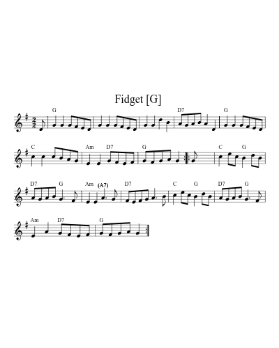 How to Play Fidget [G] — Free Sheet Music & Tutorial | Practito