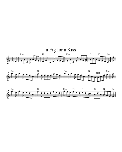 A Fig For A Kiss (Version 8) sheet music preview