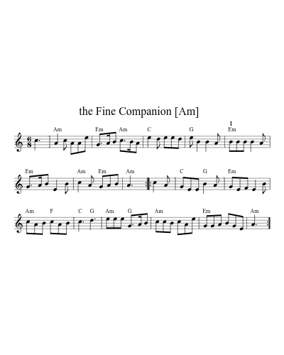 the Fine Companion   [Am] sheet music preview