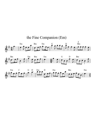 the Fine Companion   (Em) sheet music preview