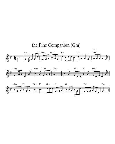 the Fine Companion   (Gm) sheet music preview