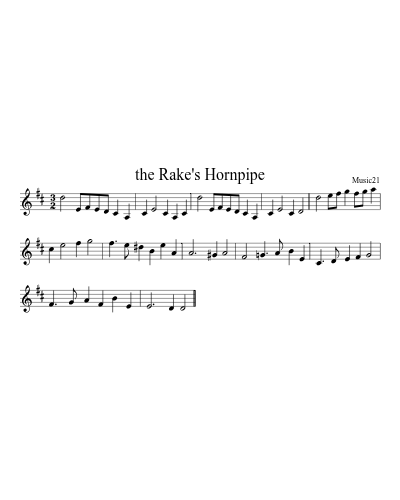 the Rake's Hornpipe sheet music preview