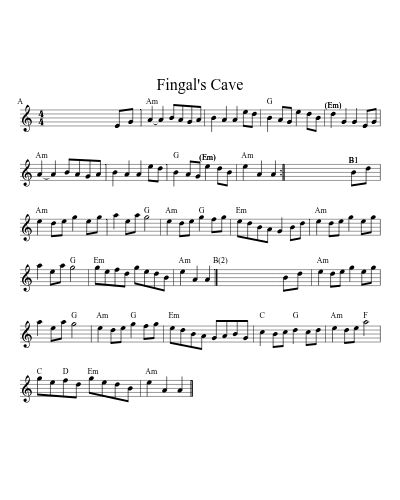 Fingal's Cave (Version 9) sheet music preview