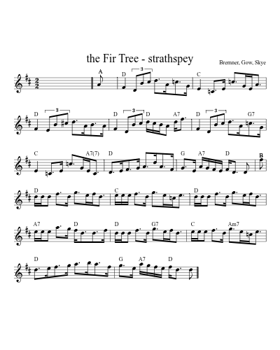 the Fir Tree - strathspey (Version 2) sheet music preview
