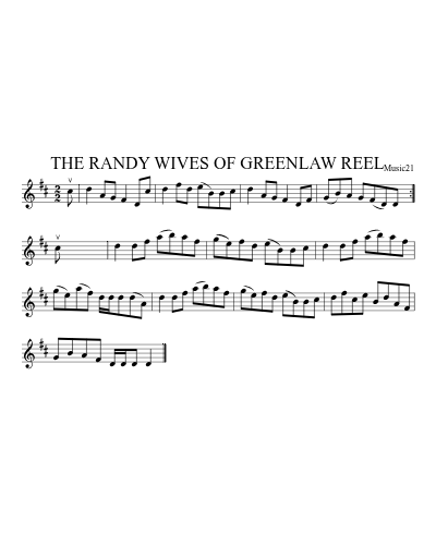 THE RANDY WIVES OF GREENLAW REEL sheet music preview