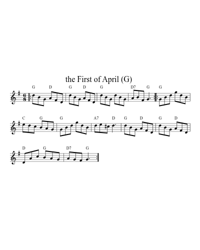 The First of April  (G) (Version 2) sheet music preview