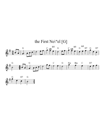 the First No\"el   [G] sheet music preview