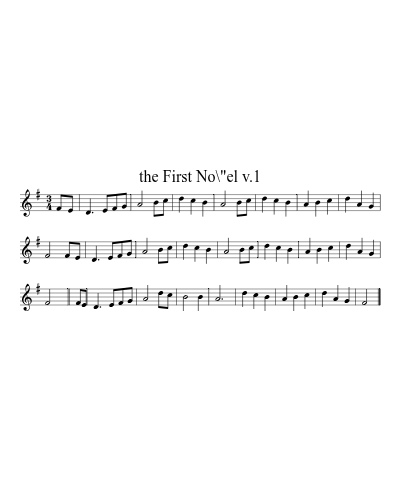 The First No\"el v.1 (Version 2) sheet music preview