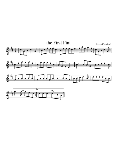 The First Pint (Version 2) sheet music preview