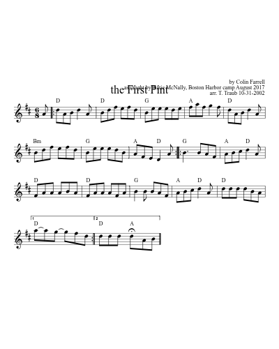 The First Pint (Version 4) sheet music preview