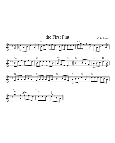 The First Pint (Version 5) sheet music preview