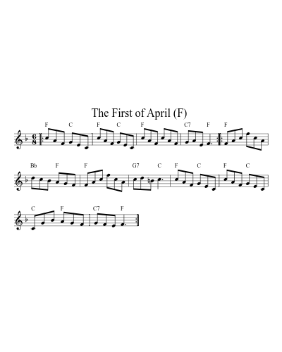 The First of April  (F) (First Of April) sheet music preview