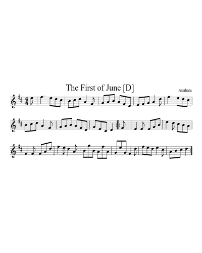 The First of June  [D] sheet music preview