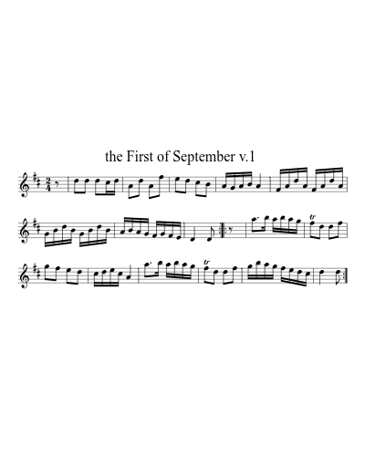 The First of September  v.1 (Version 4) sheet music preview
