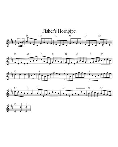 Fisher's hornpipe (Version 9) sheet music preview