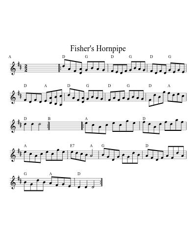Fisher's hornpipe (Version 11) sheet music preview