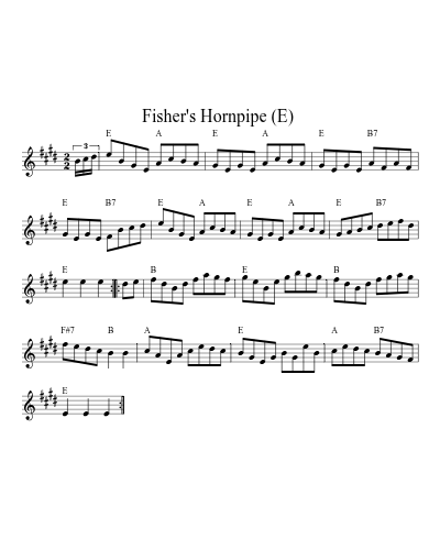 Fisher's Hornpipe  (E) sheet music preview
