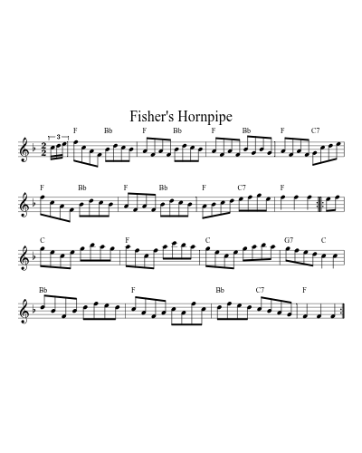 Fisher's hornpipe (Version 14) sheet music preview