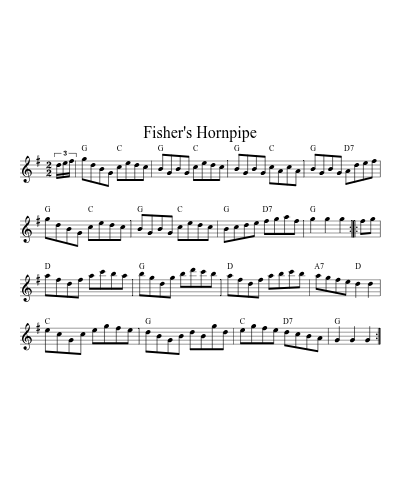 Fisher's hornpipe (Version 15) sheet music preview