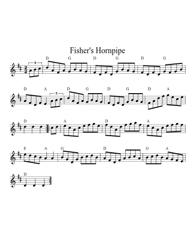 Fisher's hornpipe (Version 17) sheet music preview