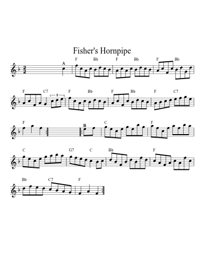 Fisher's hornpipe (Version 26) sheet music preview