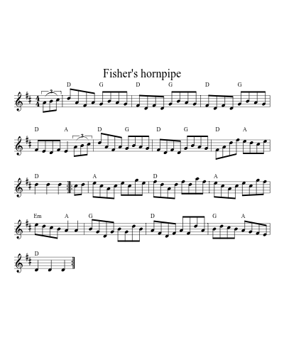 Fisher's hornpipe (Version 29) sheet music preview