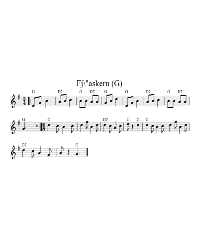 Fj\"askern (G) sheet music preview