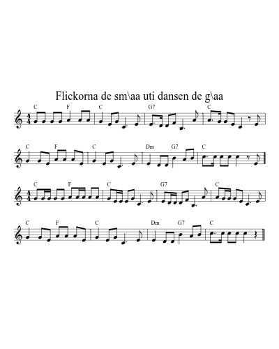 Flickorna de sm\aa uti dansen de g\aa