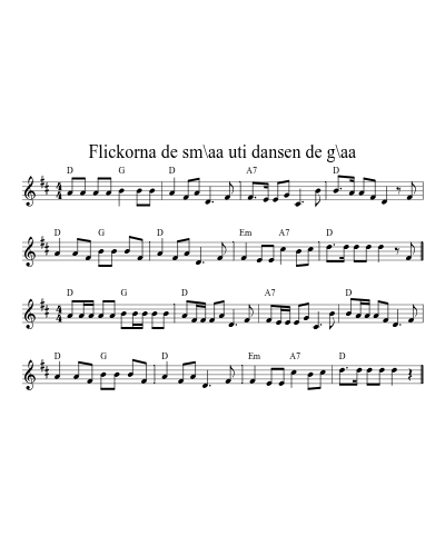 Flickorna de sm\aa uti dansen de g\aa (Version 3)