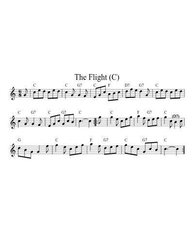 The Flight (C) sheet music preview