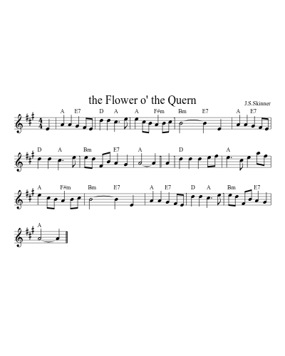 the Flower o' the Quern (Version 3) sheet music preview