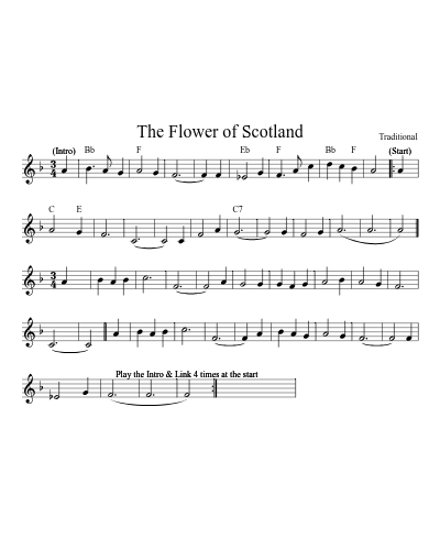 The Flower of Scotland sheet music preview