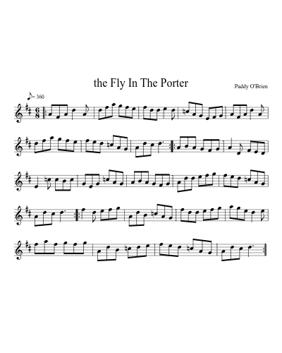 the Fly In The Porter sheet music preview
