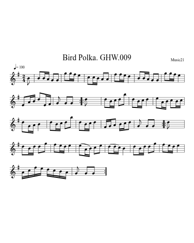Bird Polka. GHW.009