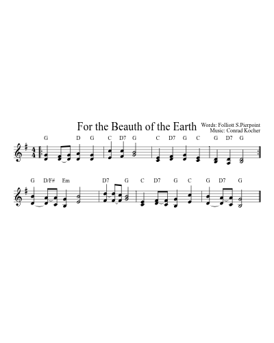 For the Beauth of the Earth