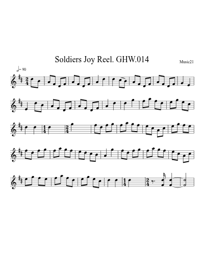 Soldiers Joy Reel. GHW.014