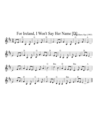 For Ireland, I Won't Say Her Name    [D]