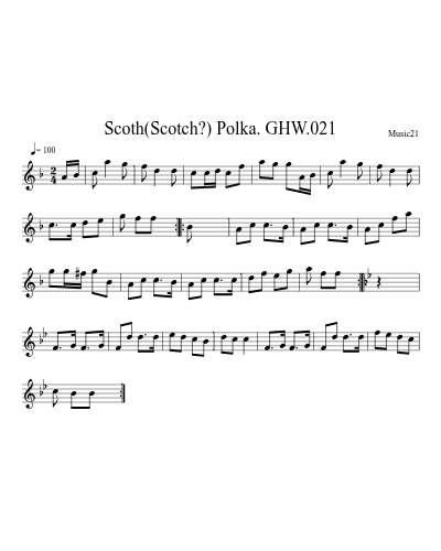 Scoth(Scotch?) Polka. GHW.021